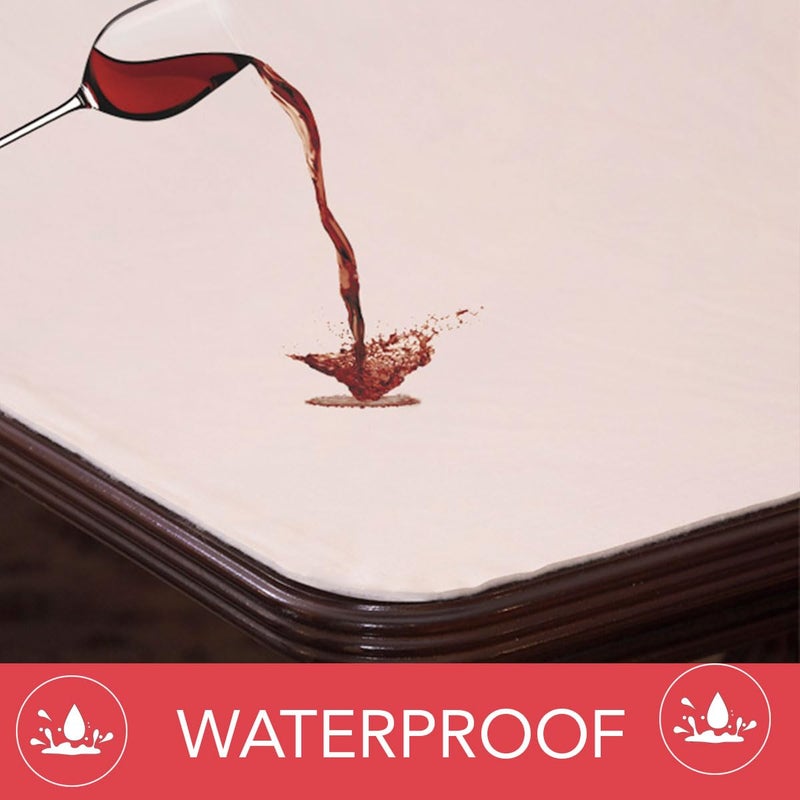 LAMINET - Deluxe Cushioned Heavy-Duty Table Pad Protector for Dining Room Table - 52" x 108" Oblong -Waterproof Vinyl Table Padding Under Tablecloth Cover for Rectangular Square Tables - Image 4